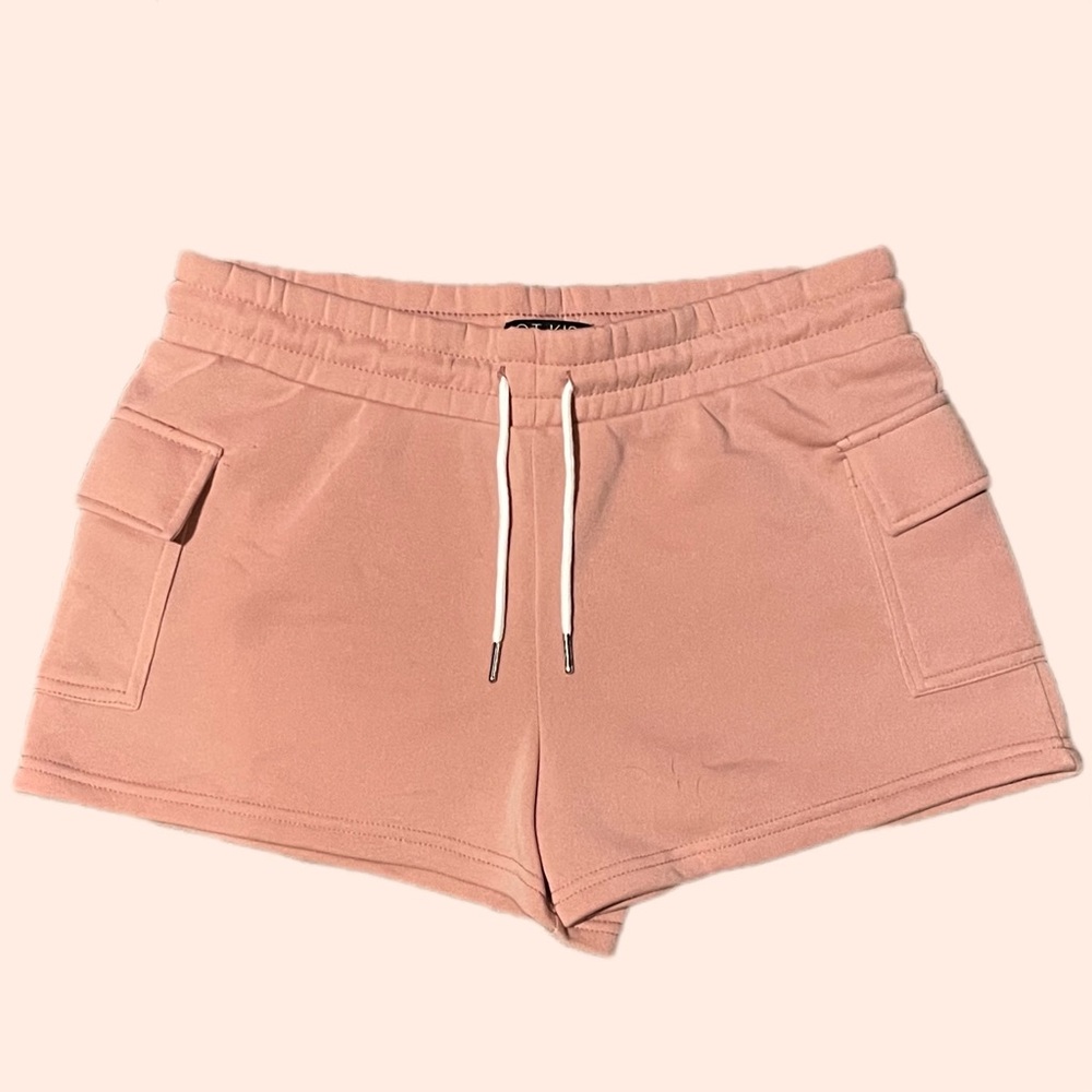 Hot Kiss Pink Shorts with Flap Pockets on the Hips/Sides!